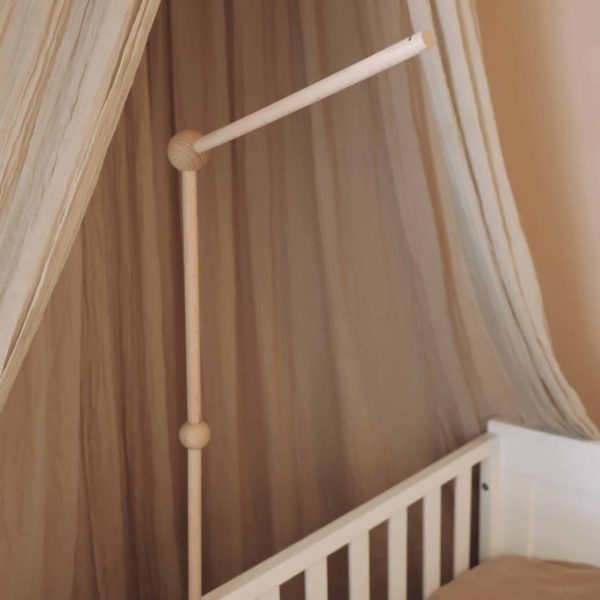 Wooden baby mobile arm fixed