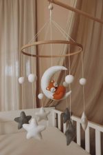 Handmade Sleepy fox baby mobile - Image 5