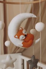 Handmade Sleepy fox baby mobile - Image 8