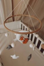 Handmade Sleepy fox baby mobile - Image 6