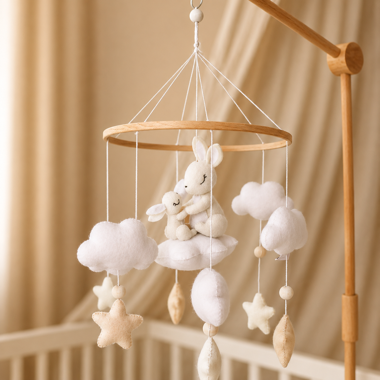 Bunny mom babymobile Handmade Bunny Mom with baby - Image 1