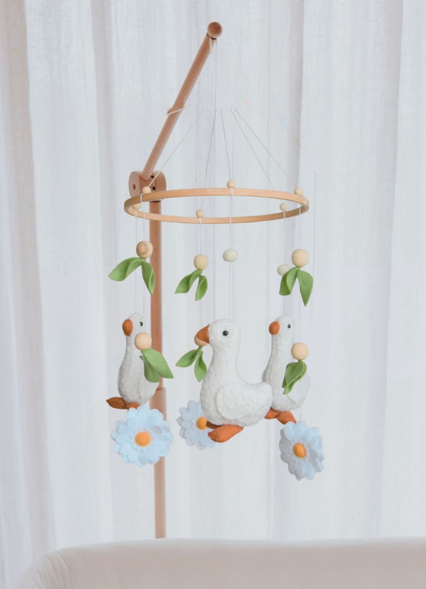 duck mobile mobile Mobile Fleurs & Canetons fait main – Image 1